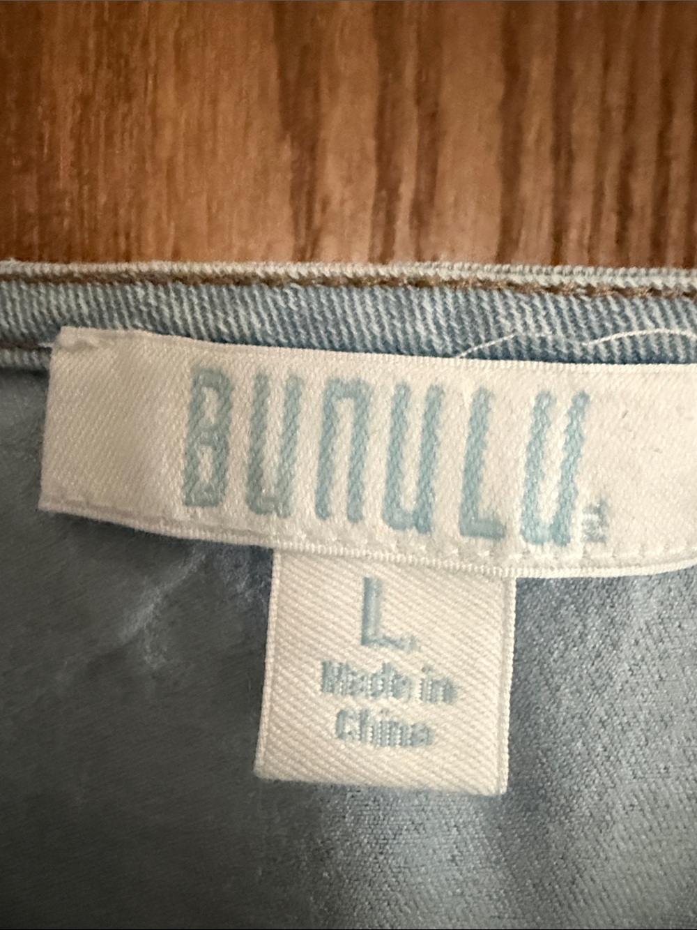 Bunulu Light Blue Denim Vest — Women's Button-Front Sleeveless Top - Picture 3 of 4